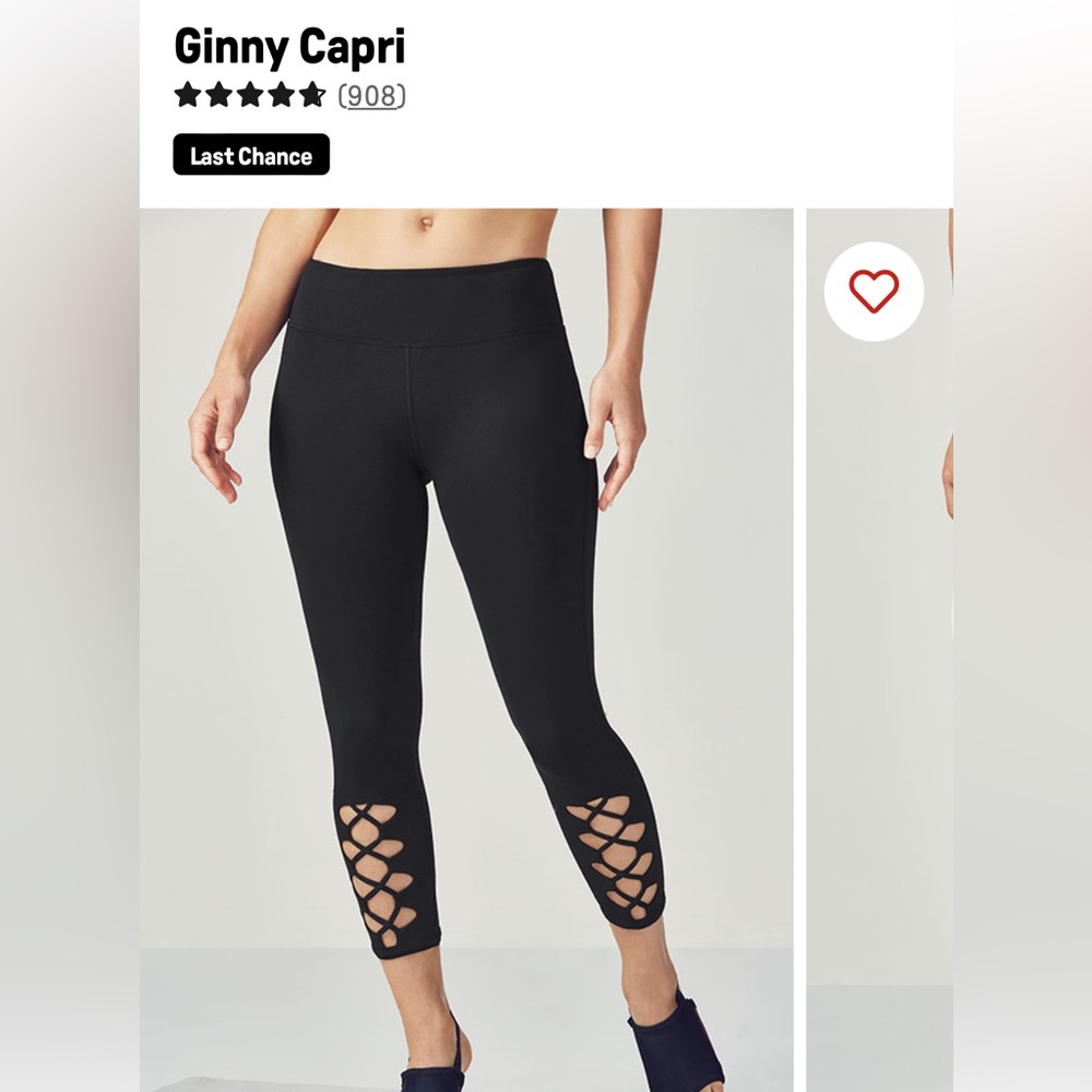 Fabletics Black Ginny Capri legging L Large